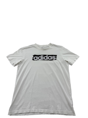 Adidas Essentials Big Logo White T-Shirt Men's L Regular Fit