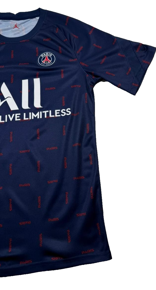 Jordan Men's Psg Paris Saint-Germain Pre-Match Navy Print Shirt Size S