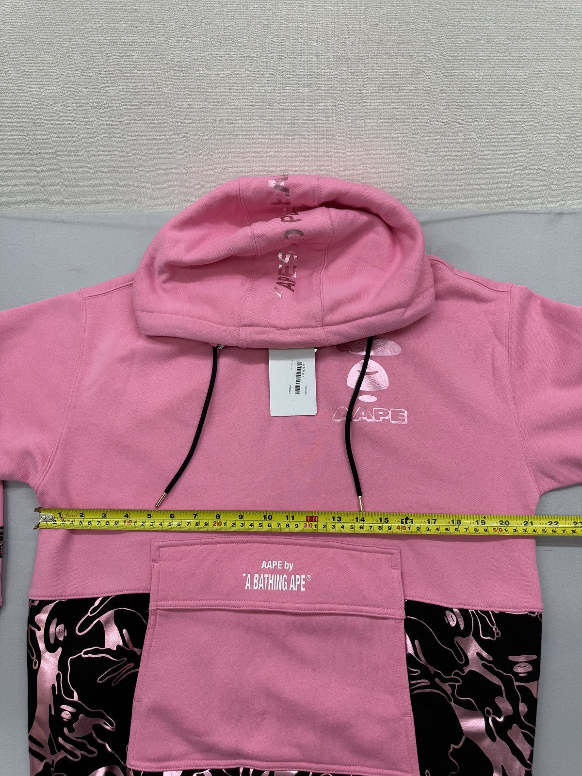 Aape Camo Pink Pullover Hoodie XXS Kangaroo Pocket Long Sleeve