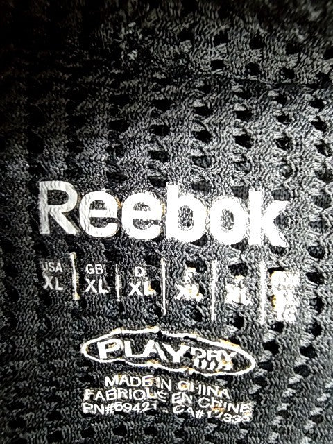 Reebok Men's XL Navy Full Zip Hoodie Neon Green Graphic Active