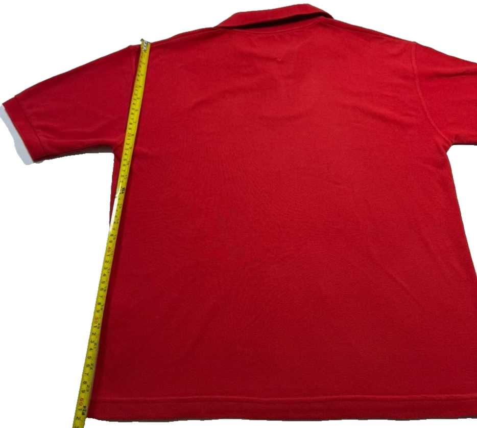 Tommy Hilfiger Men's Red Polo Shirt Size M Embroidered Logo Casual Shirt