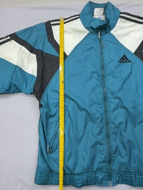 Adidas Men's Teal Striped Track Jacket Size S Vintage Retro
