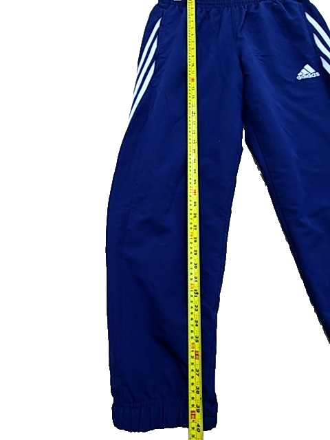 Adidas Unisex Navy Three Stripes Track Pants Size L Tapered