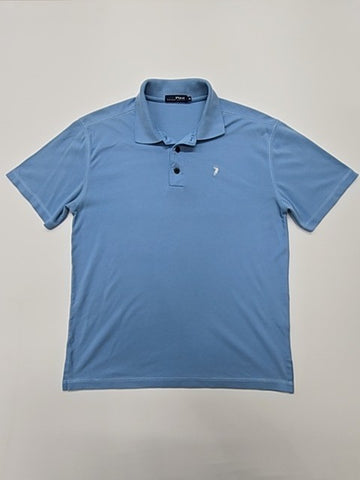 Polo Herren Poloshirt Hellblau Logo Knopf Größe M Top