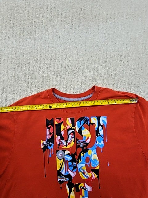 Nike Men's Orange Paint Splatter AOP Short Sleeve T-Shirt M