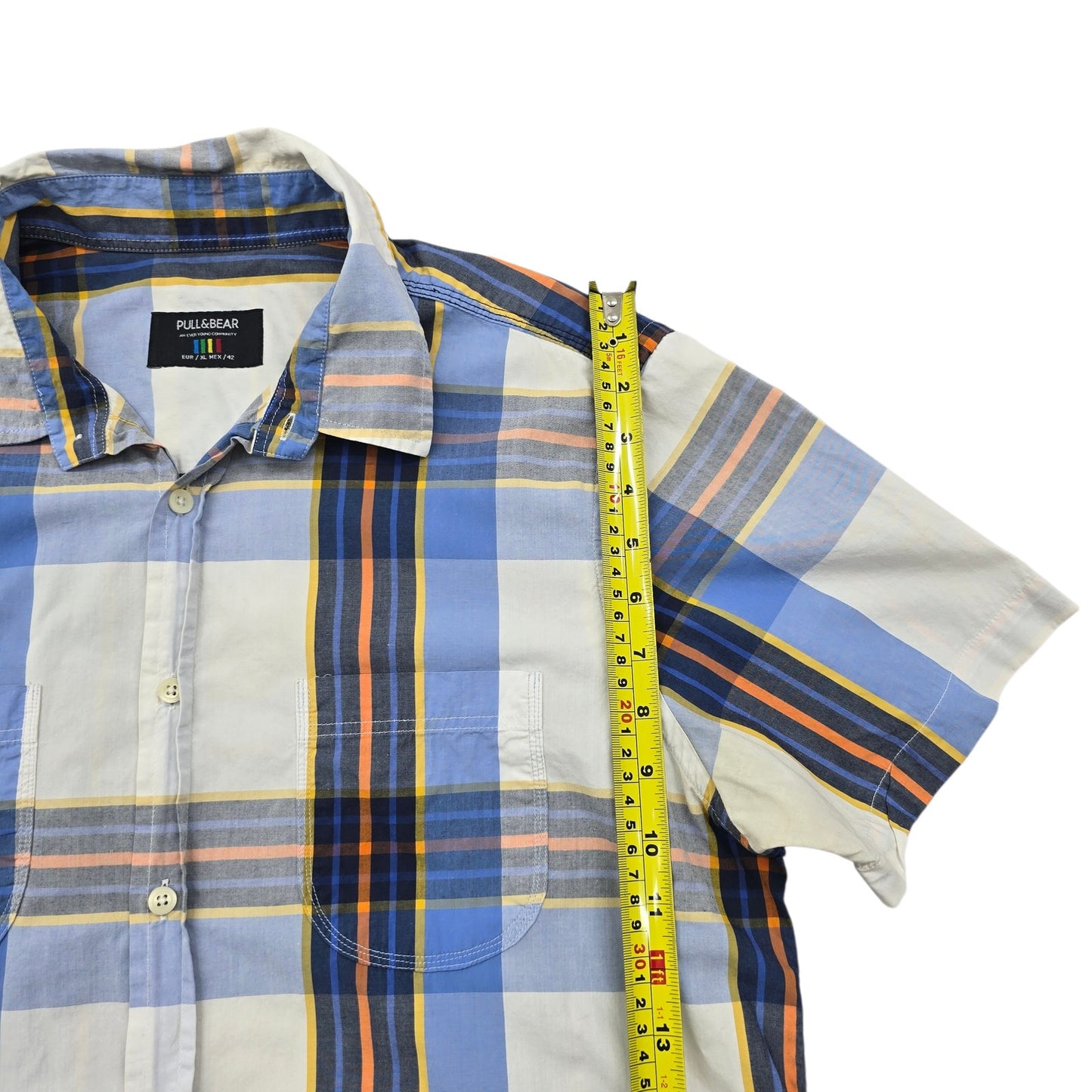 Pull&Bear Men Blue Shirt size XL product image 4