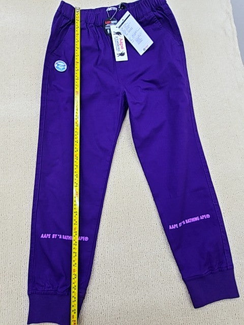 BAPE Purple Color Camo Sweatpants Men's S 98%Cotton Drawstring