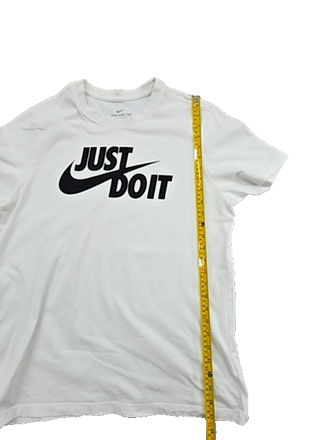 Nike Just Do It White Cotton Crewneck T-Shirt Men's Size L