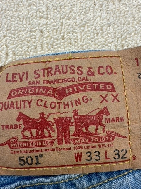Levi's Men's Blue 501 Straight Jeans 33x32 Button Fly