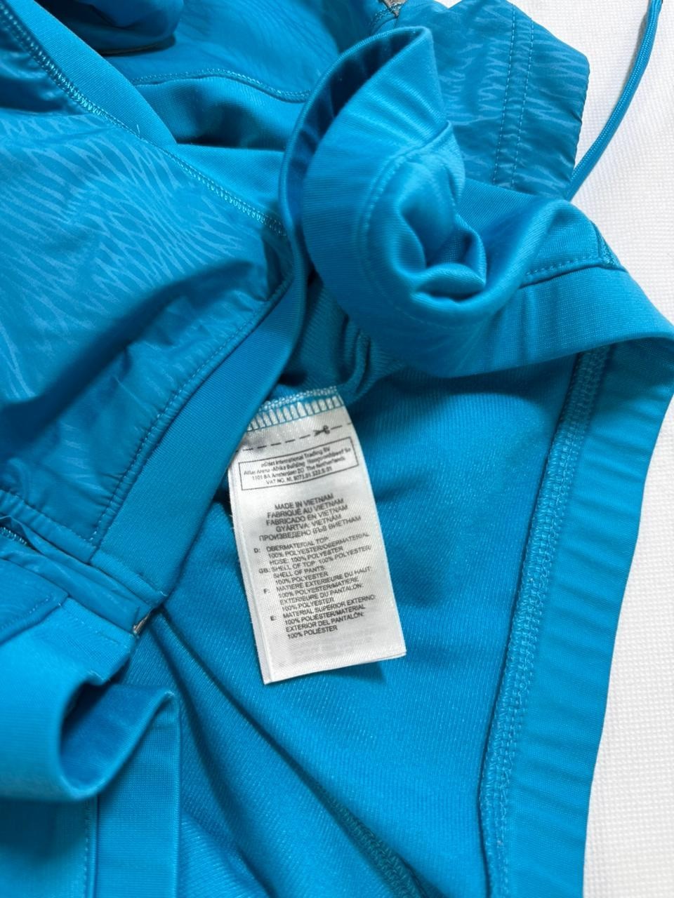 Women's Adidas Teal Blue Gray 3 Stripe Full Zip Track Jacket Activewear Top - S