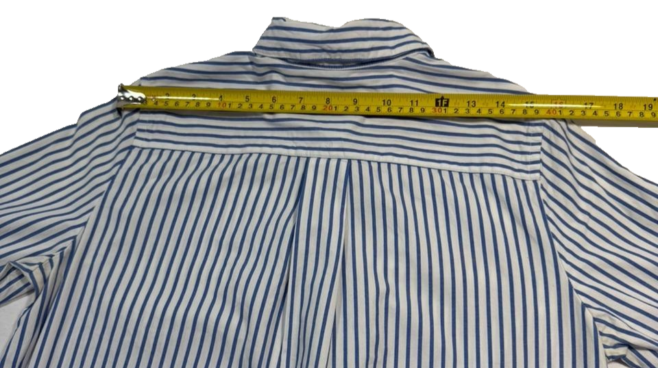 Tommy Hilfiger Women's Blue White Striped Relaxed Fit Button Down Shirt Size S