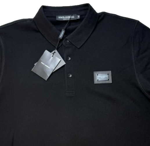 Men's Dolce & Gabbana Polo Shirt Black Made In Italy Size 50