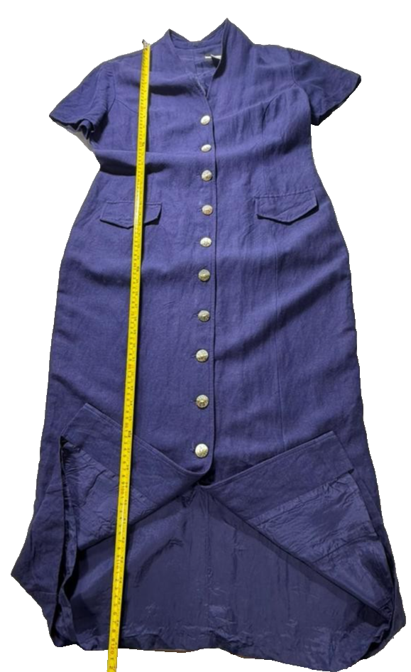 Savannah Dress - Navy Blue Linen - Size 10