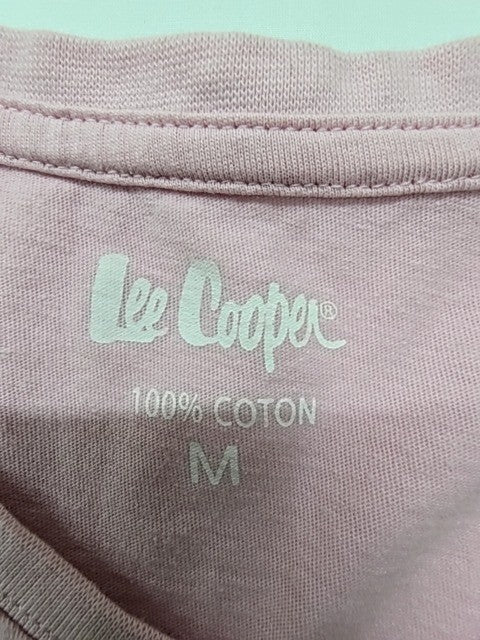 Le Couper Men Pink V-Neck Logo T-Shirt Size M Regular 100% Cotton