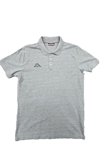 Kappa Men's Grey Polo Shirt Medium Short Sleeve Cotton Embroidered