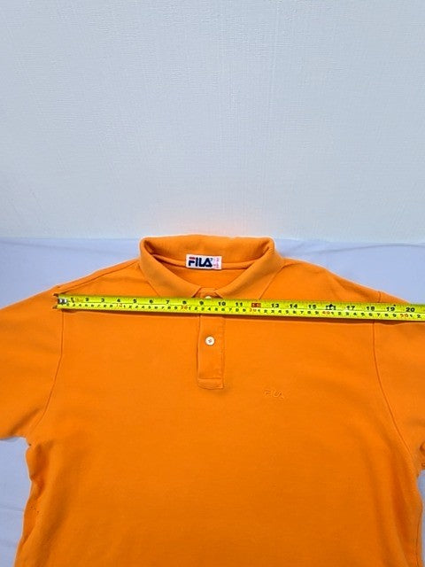 Fila Orange Cotton Polo Shirt Men's XL Short Sleeve Button 48" Chest