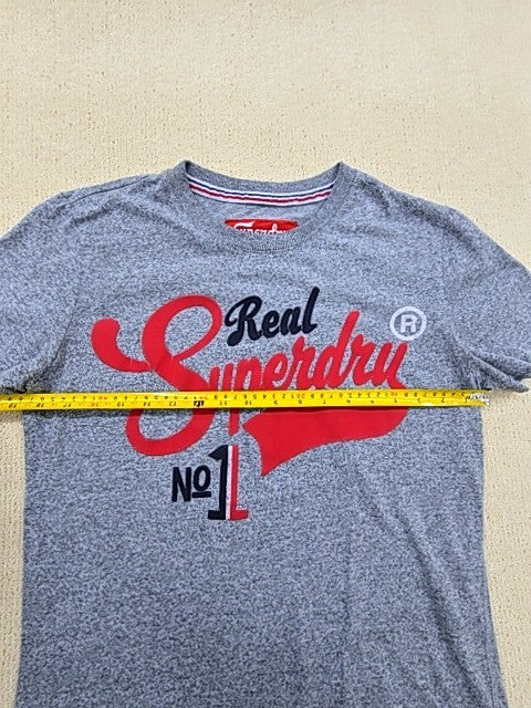 Superdry Men's Grey Cotton T-Shirt M Short Sleeve Crew Neck Japan