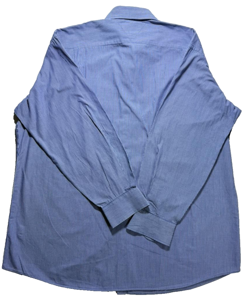 Tommy Hilfiger Men's Shirt | Size XL 34-35 | Blue White Striped