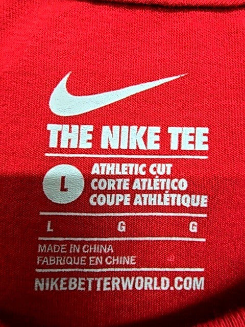 Nike Men's Red Polka Dot The Nike Tee T-Shirt L Athletic Fit Pocket