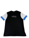 Fila Men's Black T-Shirt – Size L, Logo, Colorblock