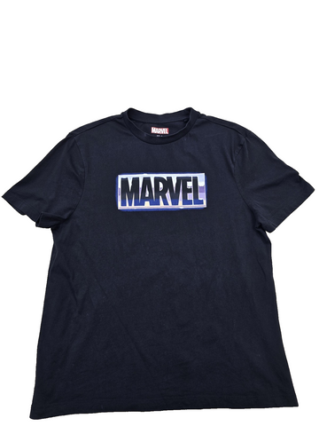 Primark Marvel Black Cotton T-Shirt XL Men Short Sleeve Logo Crew