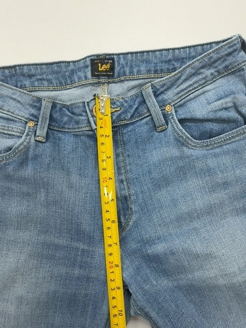 Lee Men Light Wash Blue Straight Leg Jeans Waist Size Regular Cotton
