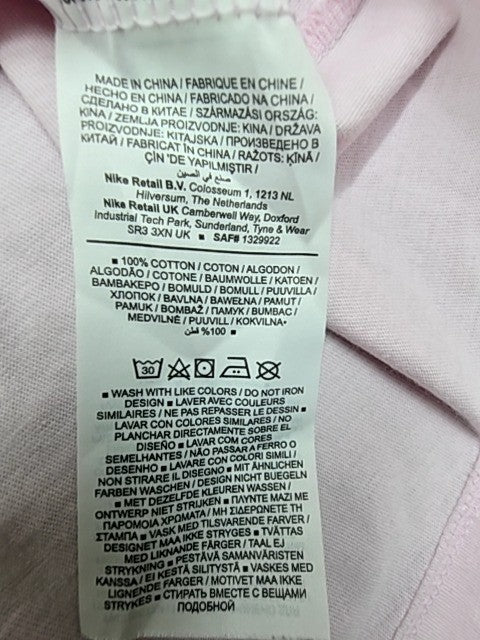 Nike Men's Pink Crew Neck T-Shirt Size M Short Sleeve Cotton