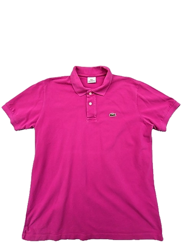 Lacoste Women's Pink Classic Polo Shirt Size 9 Cotton France