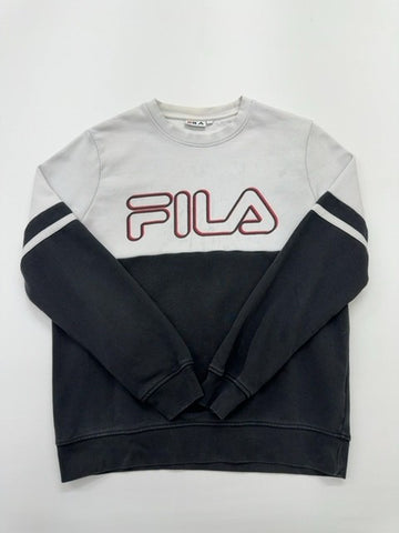 Fila Unisex Sport Colorblock Logo Hoodie Pullover S White/Black