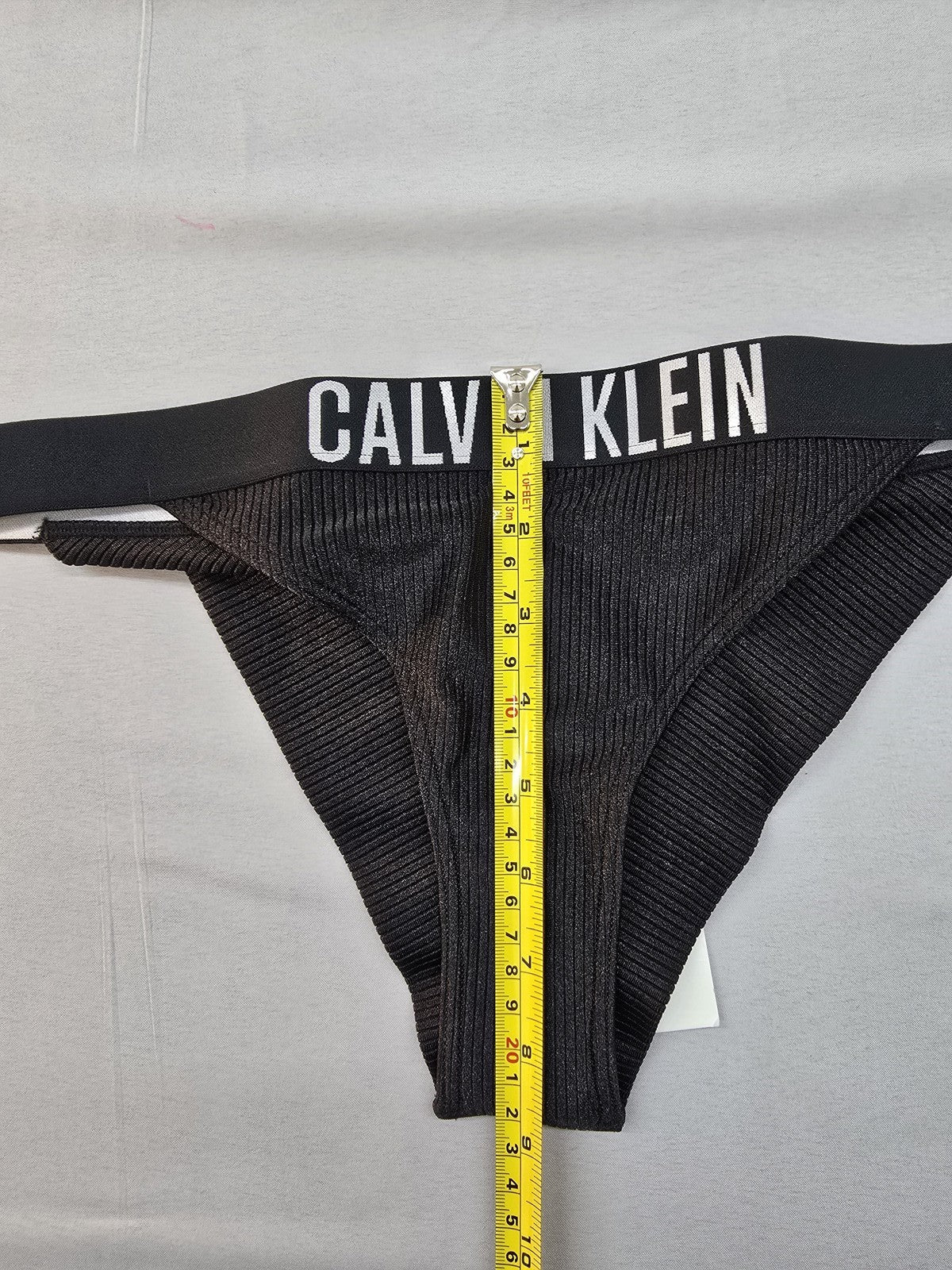 Calvin Klein Women's Black Ribbed Bikini Bottom L