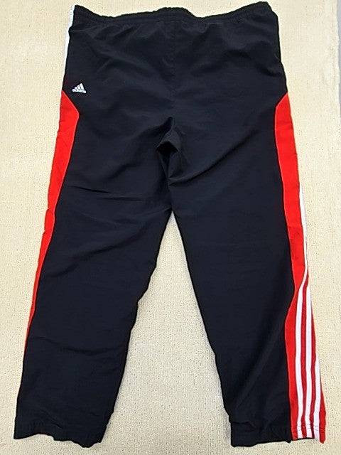 Adidas Men's Black Pants – Size L, Regular Fit, Striped