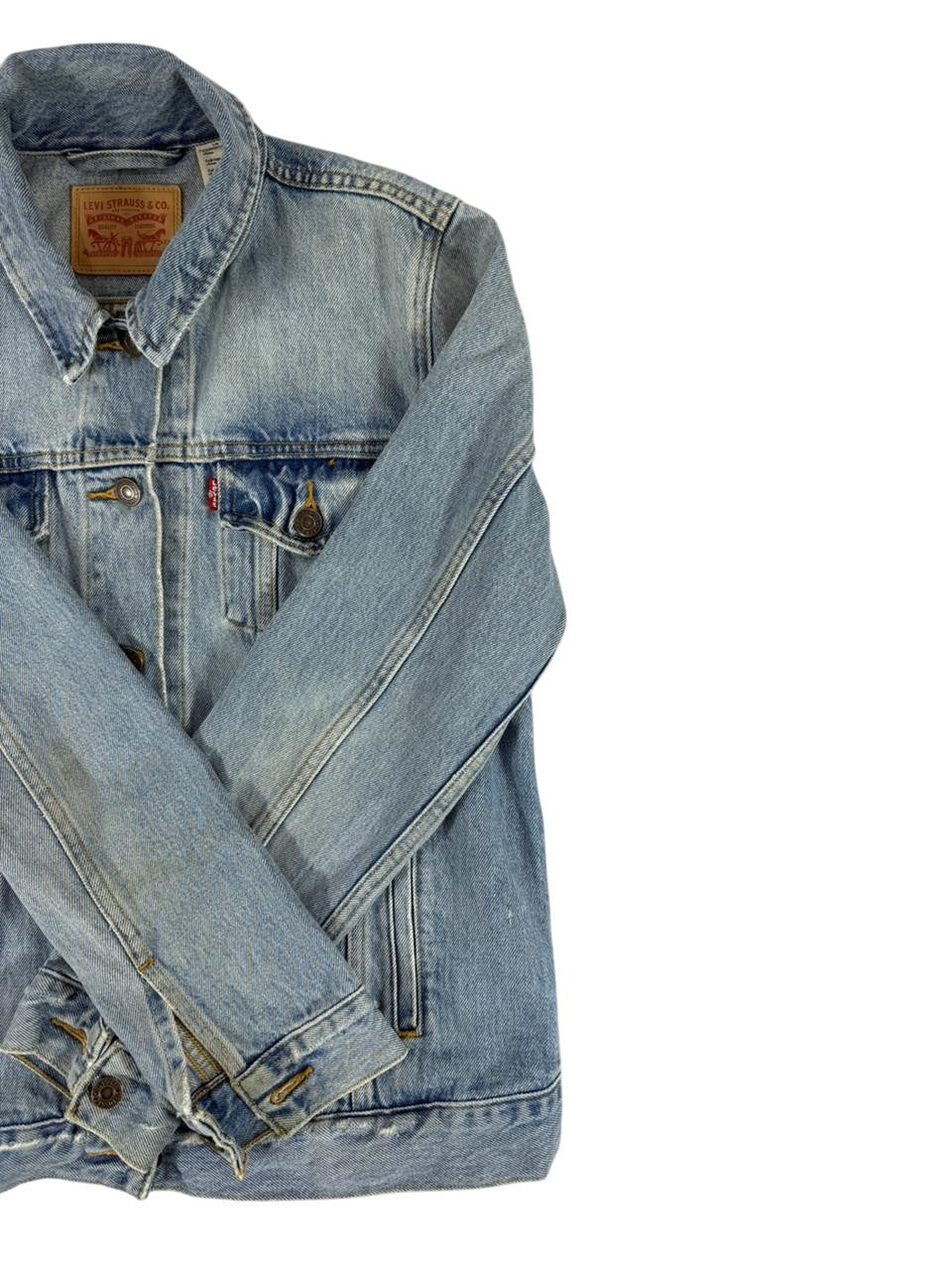 Levi's Men's Denim Jacket Blue Trucker Style Button Front Casual Size Large
