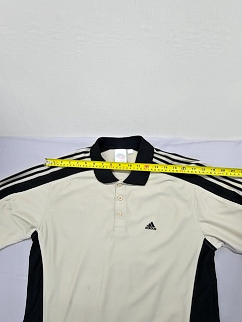Adidas Roland Garros Polo Shirt Men's L White/Black Short Sleeve