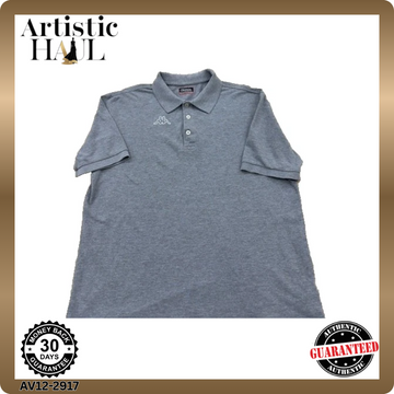 Kappa Men's Grey Cotton Polo Shirt XL Short Sleeve Classic Fit