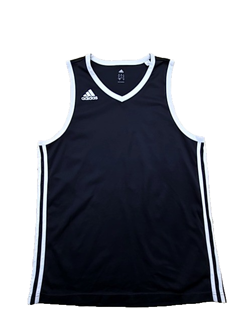 Adidas Unisex Black Striped V-Neck Sleeveless Tank Top Size L