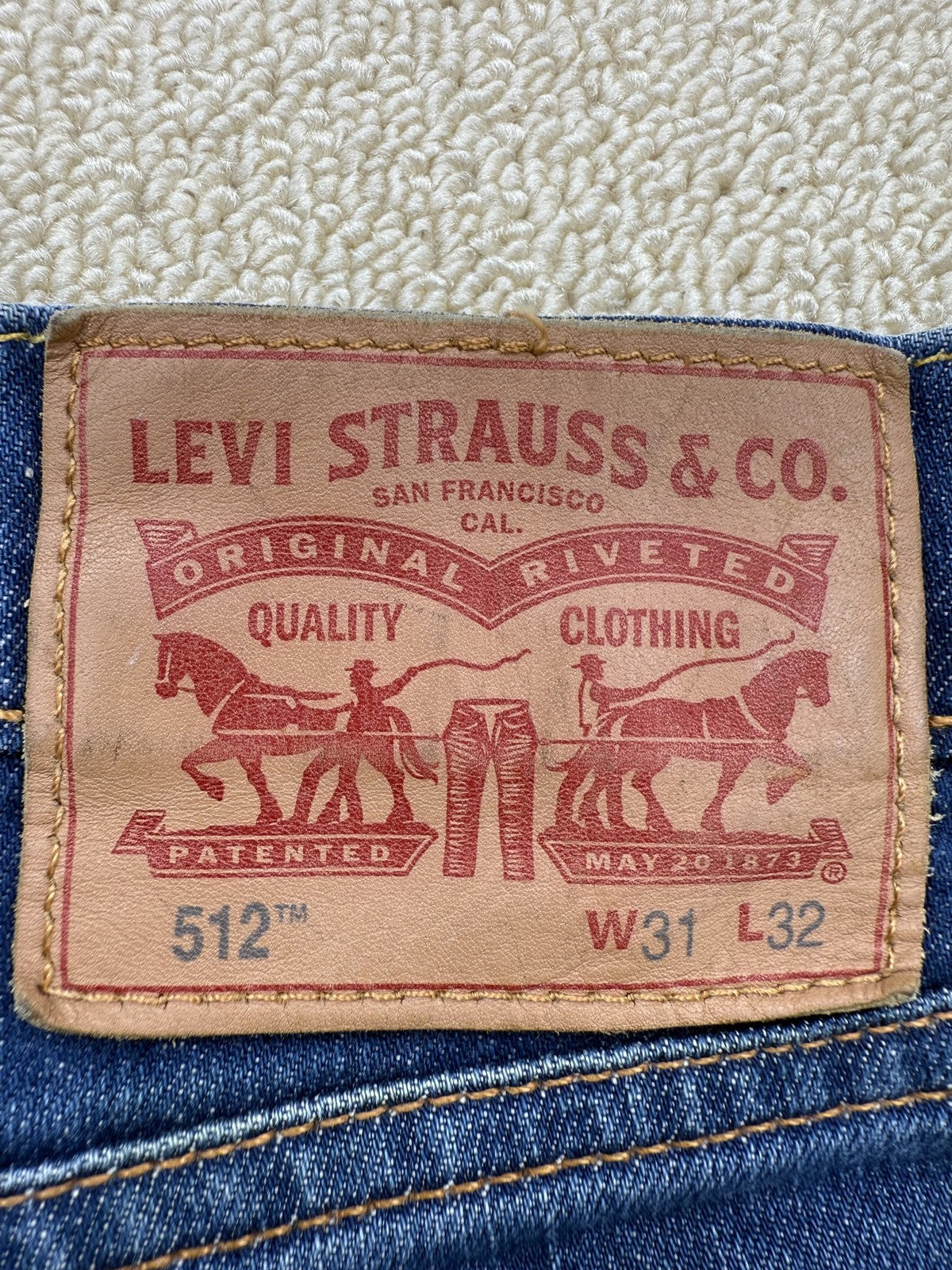 Levi's 512 Slim Taper Jeans Men 31x32 Blue Vintage Medium Wash