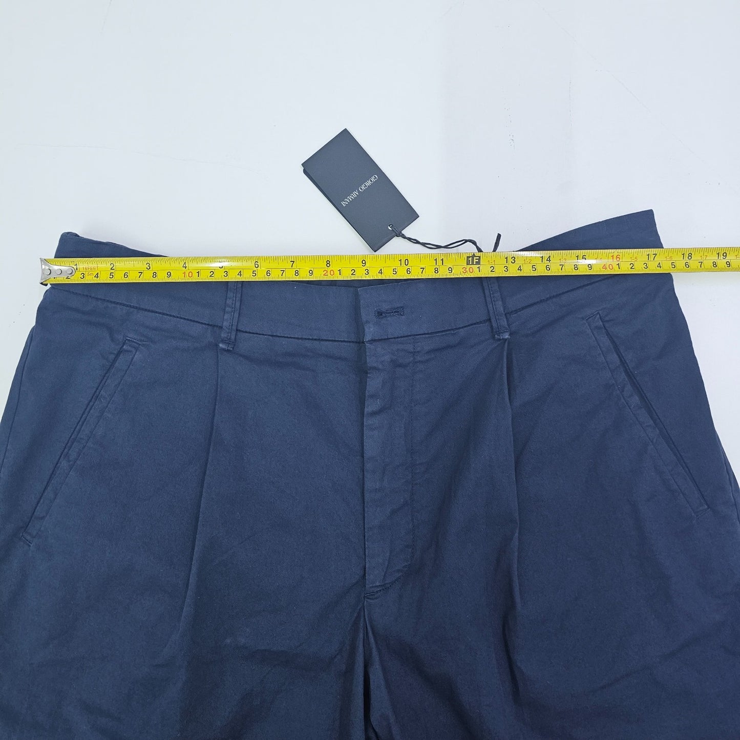 Giorgio Armani Bermuda Pleated Shorts Trunks Navy 52 BNWT