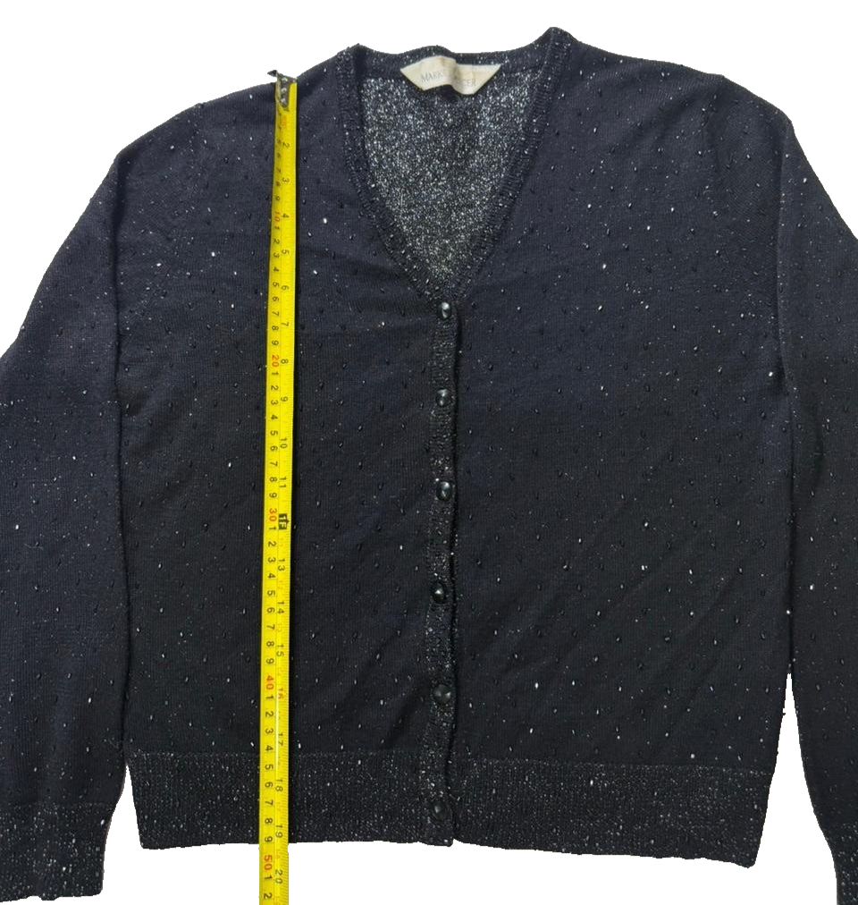 Marks & Spencer Sequin-Embellished Cardigan | Unisex | Size 8 | Black
