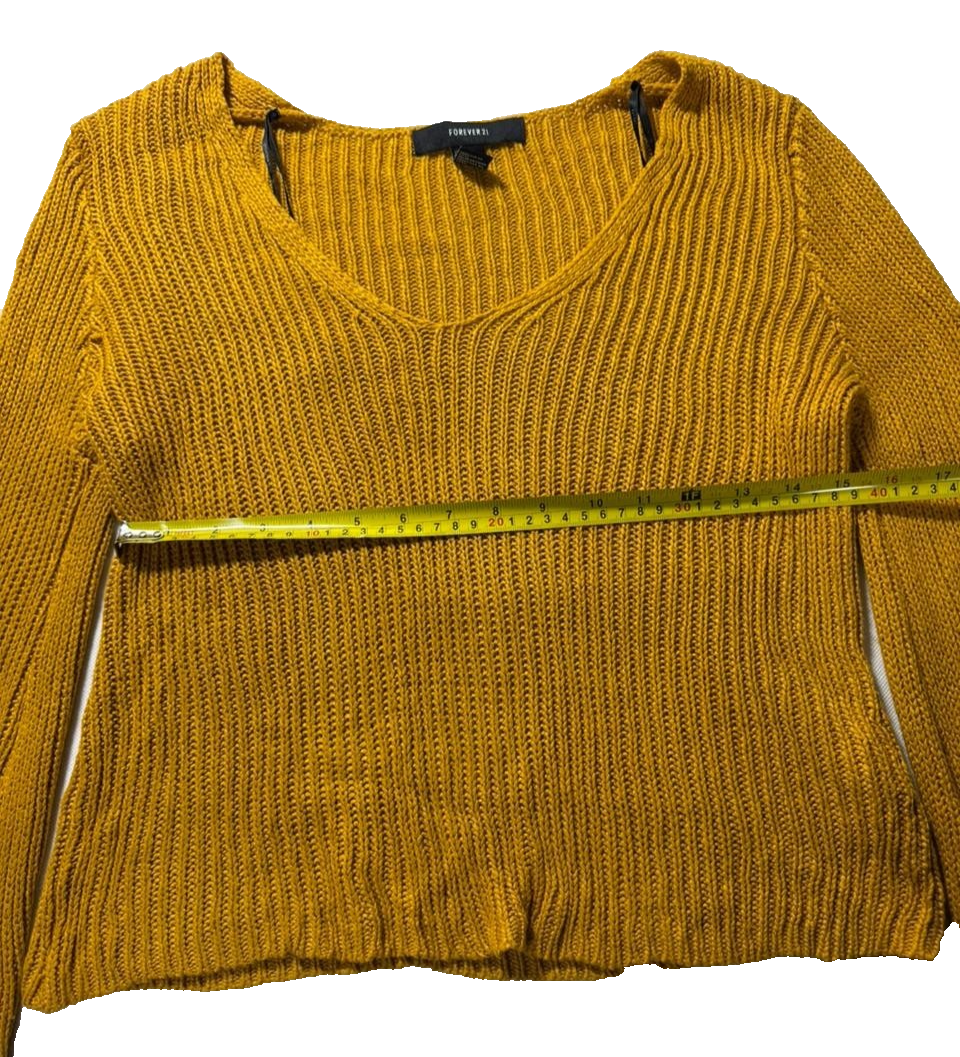 Forever 21 | Sweaters | Yellow Cropped V Neck | Size S