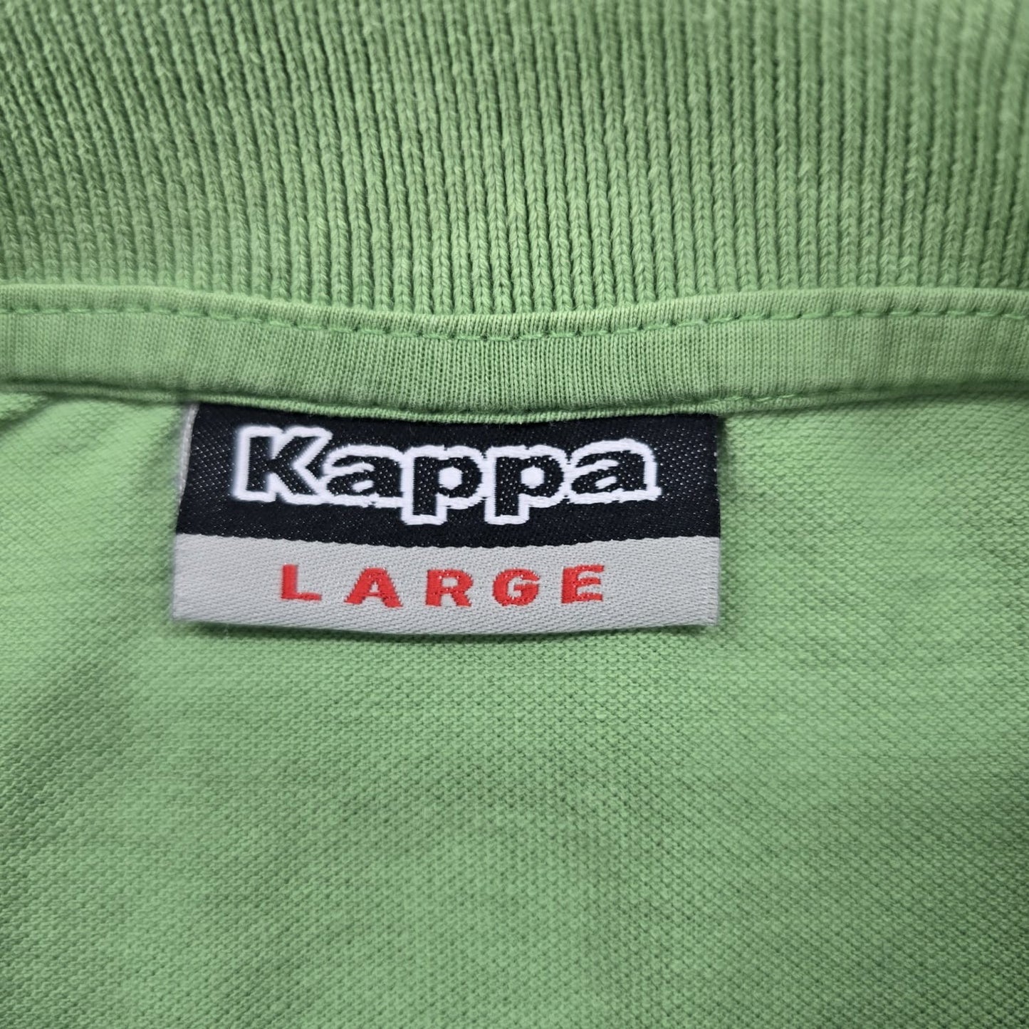 Kappa Men's Green Short Sleeve Polo Shirt Size Large 100% Cotton