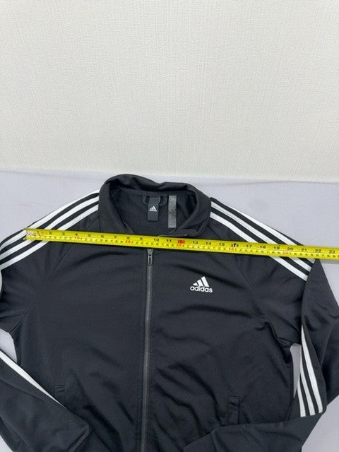 Adidas Men's Black 3-Stripes Full-Zip Track Jacket M