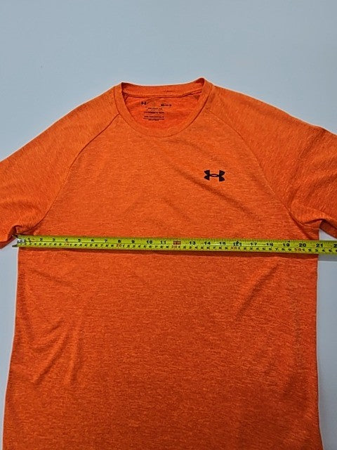 Under Armour Men's Orange HeatGear Tech T-Shirt Loose Fit Size M - EUC