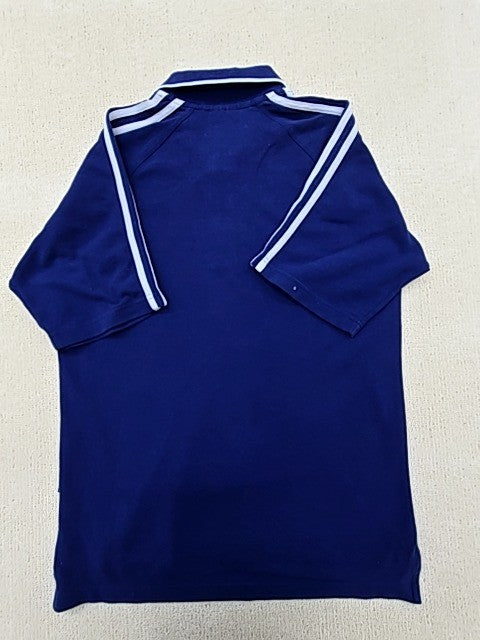 Adidas Navy Stripe Short Sleeve Polo Shirt Men's S Three Stripes