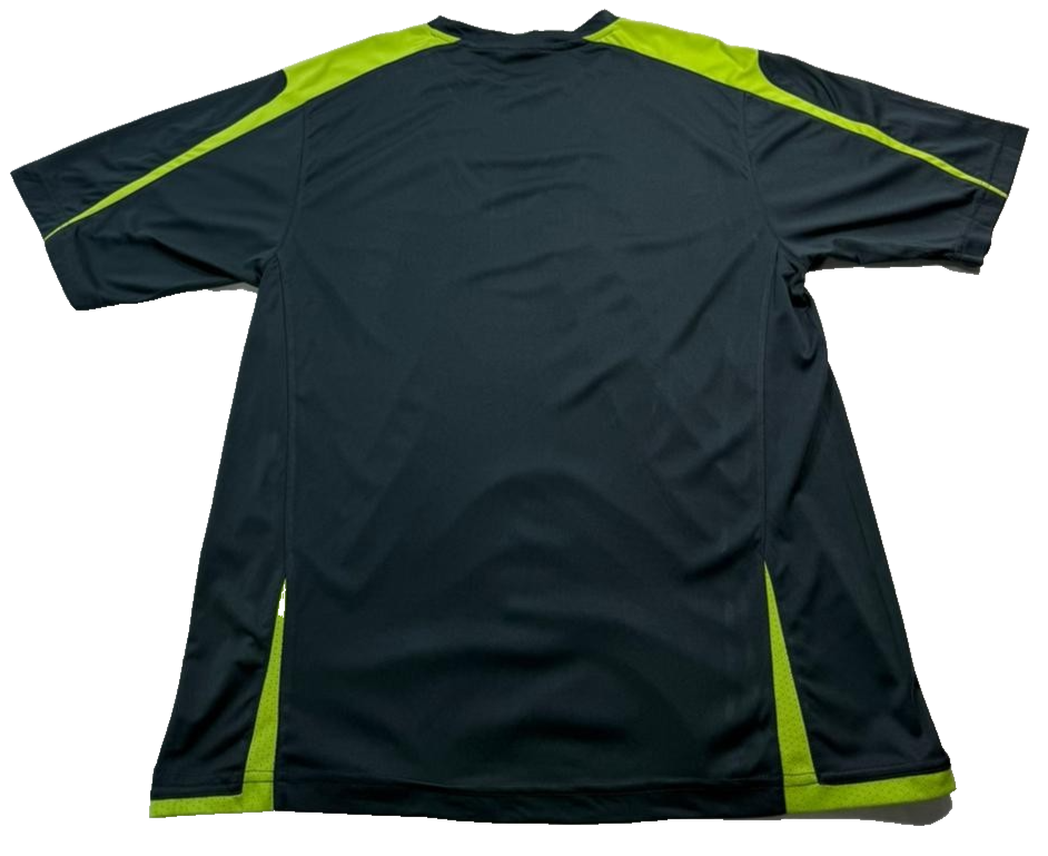 Puma Men's Training T-Shirt Black & Lime Green Gradient Halftone Soccer Jersey L