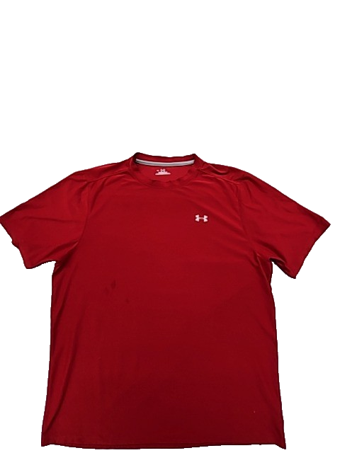 Under Armour Men's Red T-Shirt – Size L, Short Sleeve, Crew Neck