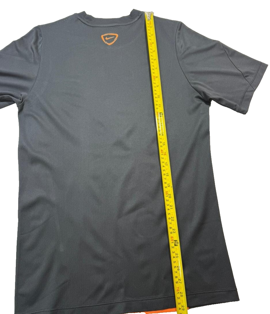 Nike Dri-FIT Men's Training T-Shirt Black Orange Gradient Swoosh Athletic Large