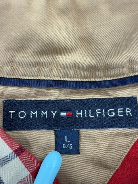 Tommy Hilfiger Men's Red Plaid Flannel Shirt Size L