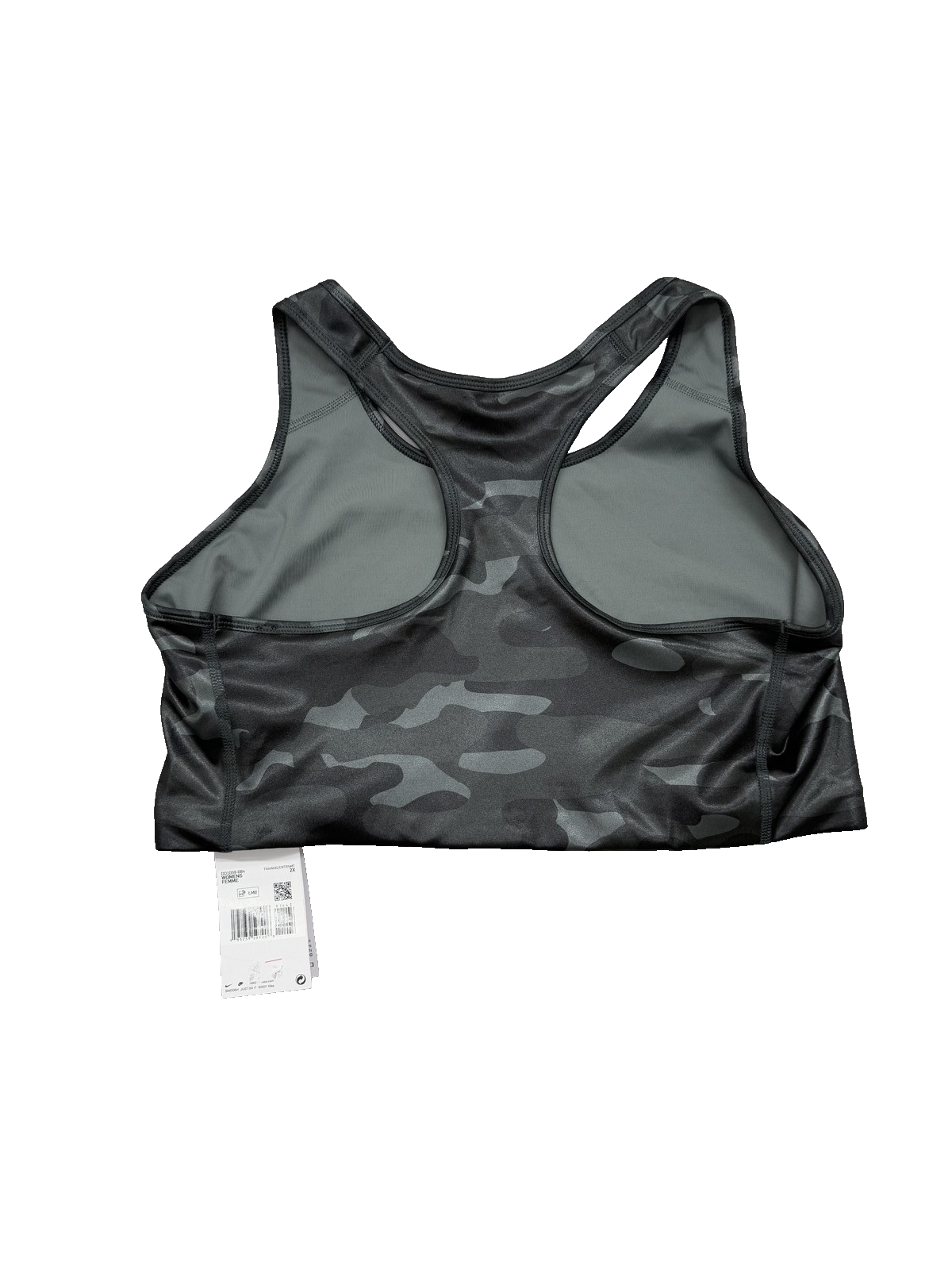 Nike Black Camo Sports Bra XXL High Neck Medium Support Dri-FIT