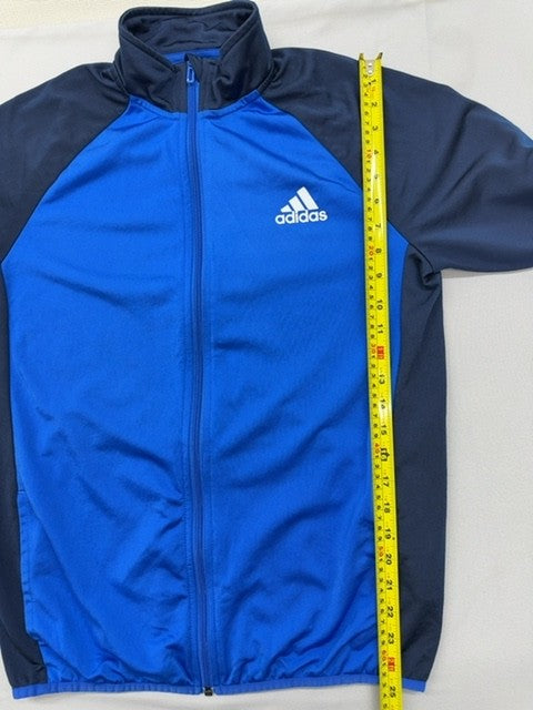 Adidas Men's Navy Blue XL Nylon Track Jacket 3 Stripes Running
