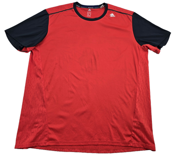 Adidas Climacool Men's XL Red/Black 3-Stripes Athletic Tee